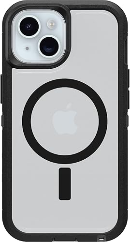 Miniatura 2 de OtterBox Funda transparente para iPhone 15, iPhone 14 y iPhone 13 Defender Series XT, lado oscuro (negrotransparente), sin pantalla, resistente, se