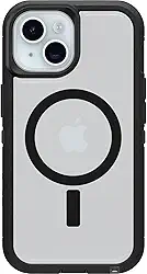 OtterBox Capa transparente para iPhone 16e, 15, 14 e 13 Defender Series XT - Lado escuro (preto/transparente), sem tela, resistente, encaixa no MagSafe, acessório de cordão