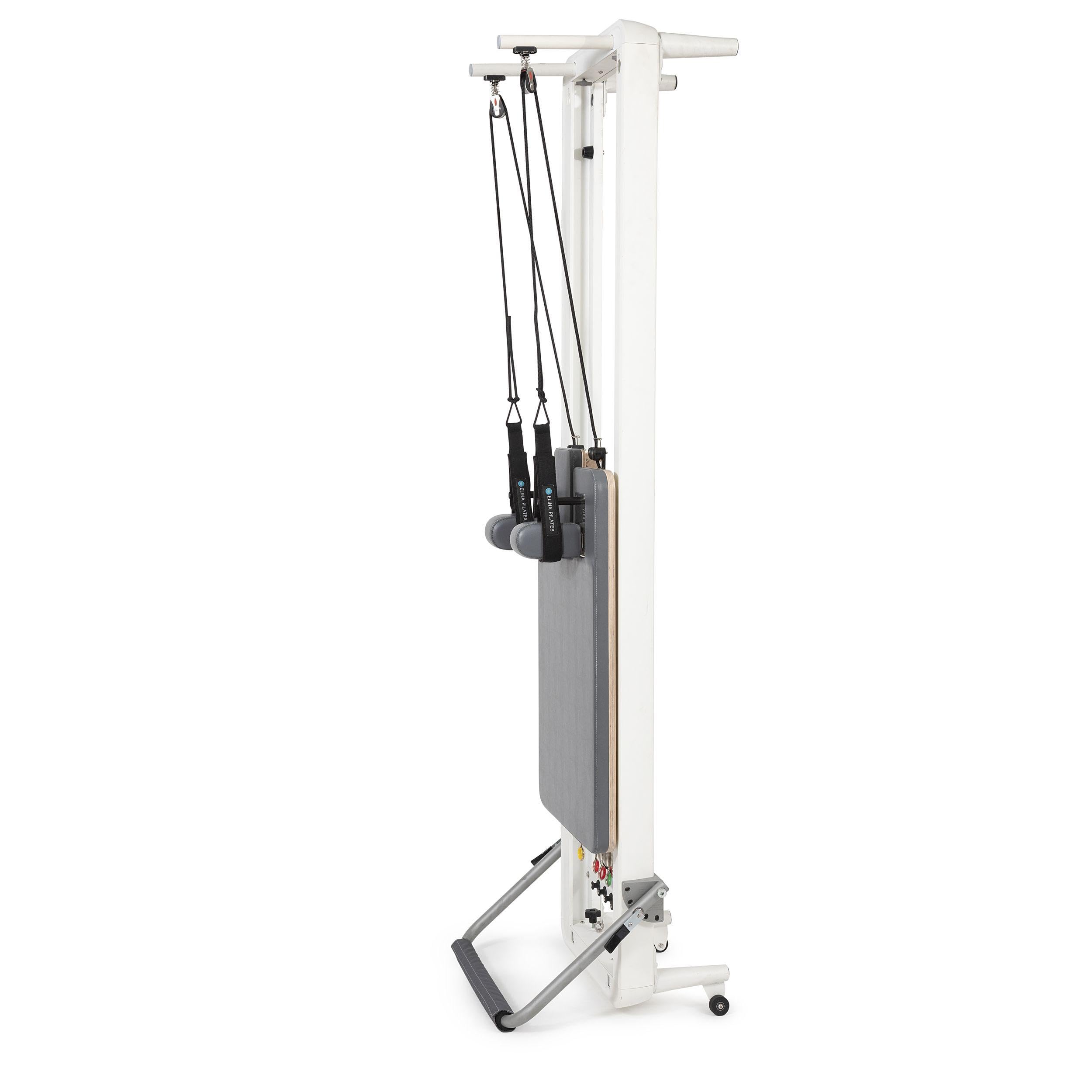 Reformer Nubium, Alluminio Bianco, pedana con sgancio rapido, Carrello Ultra-Silenzioso, Include Box e pedana per Saltare.