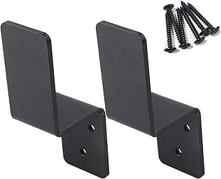 KSWLOR 2x4 Door Barricade Brackets|Heavy Duty Steel Drop Open Bar Security Door Lock Bracket Door Barricade Closed Bar Holder Fits 2x4 Lumber,Security Z Bracket Door Reinforcement Jammer Stopper Lock