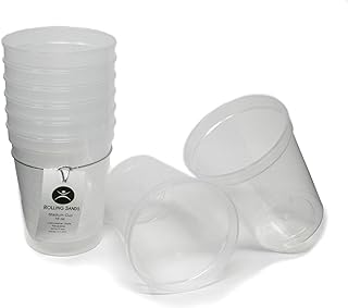 Rolling Sands 16 oz. Reusable Plastic Stadium Cups, 8 Pack, Made in USA, BPA-Free Dishwasher Safe Tumblers, Clear