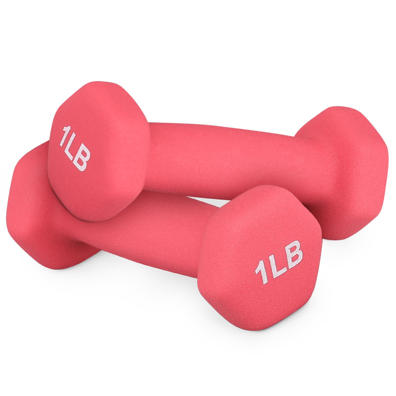 Neoprene Coated Dumbbell Hand Weights Set 1LB 2LB 3LB 5LB Pairs for Strength Training and Home Workouts Hex