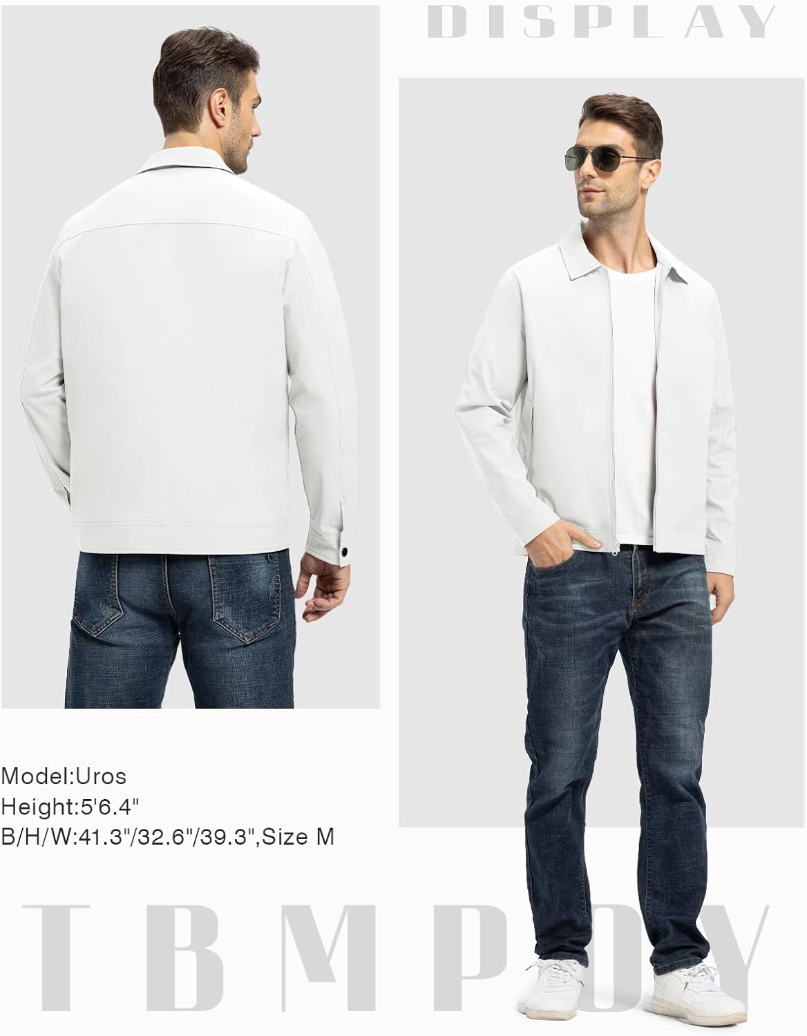 TBMPOY Mens Lightweight Jackets Light Windbreaker Full Zip Casual Work Jacket Golf Business Fall Track Coat with Pockets - Image 6