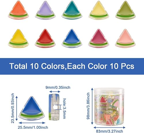 Miniatura 3 de 100 cuentas acrílicas esmaltadas en forma de sandía con forma de sandía, cuentas acrílicas de sandía transparentes, cuentas espaciadoras sueltas de