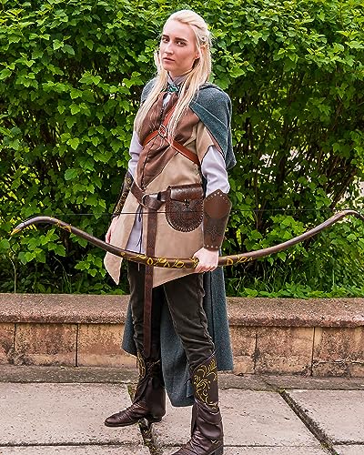 Manopla de couro com braçadeiras medievais, protetores de pulso viking para tiro com arco, braçadeir