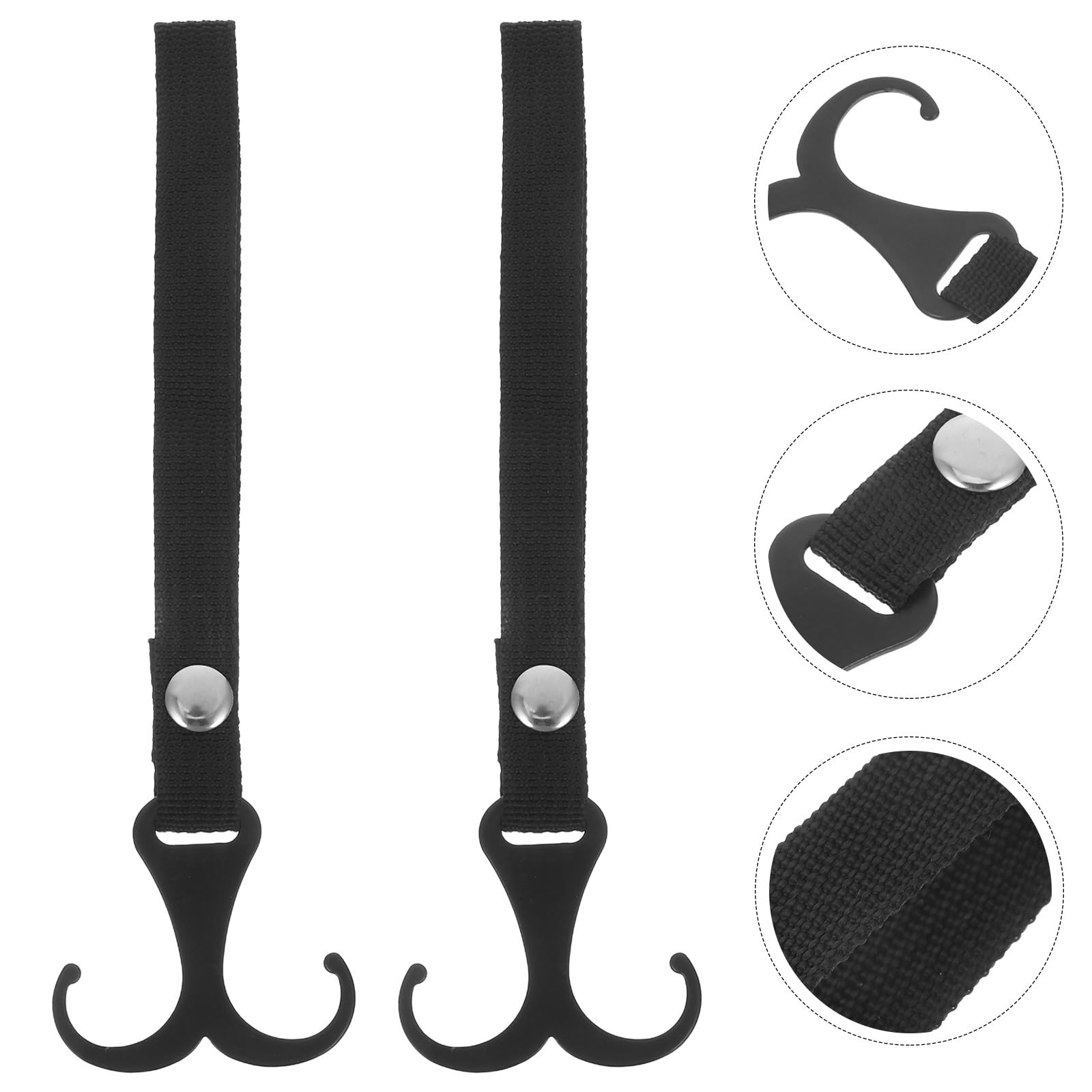 2Pcs Stroller Clip Hooks Stainless Steel No Punching Pram Wheelchair Bike Handlebar Hangers for Shopping and Travel — view 9