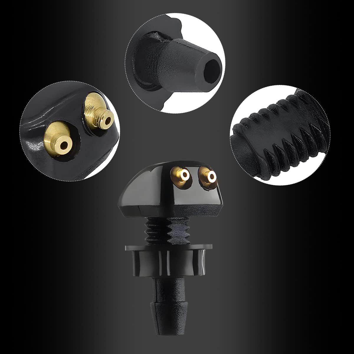 Front Windshield Wiper Washer Nozzle Spray Assembly 2 Pieces Car Wiper Washer Sprayer Automatic Replacement Durable Adjustable Spray Kit Suitable for Most Cars