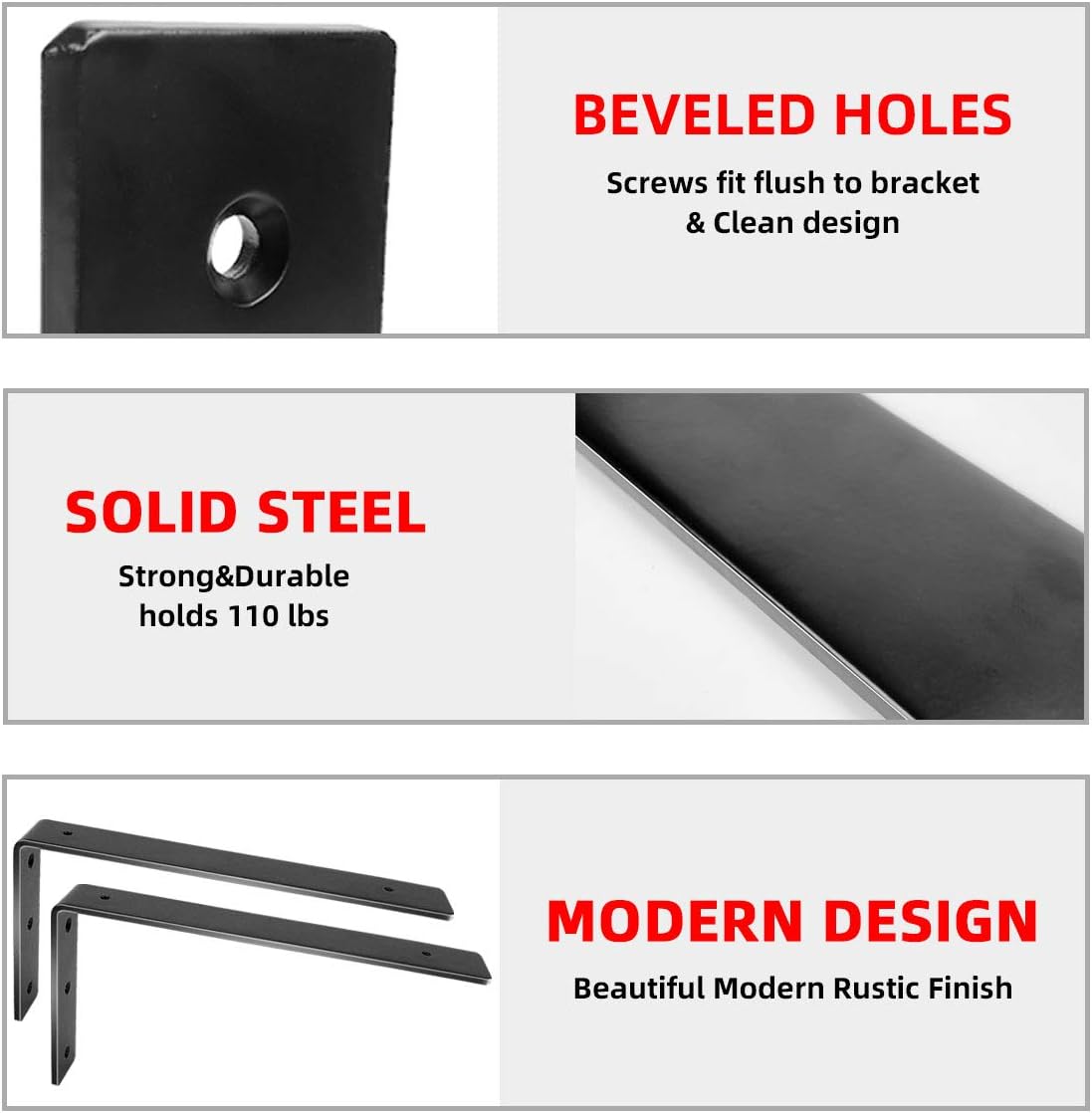 Limited Stock Black Shelf Brackets 12 Inch Heavy Duty Metal Shelf Supports Holders, Rustic Decorative Iron L Angle Brackets for Shelves Wall Mounted (6 Pack)