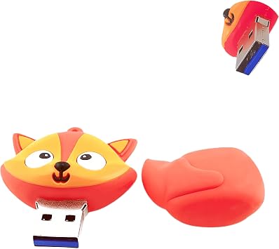 128GB USB 3.0 Flash Drive Novelty Cartoon Red Fox High Transfer Speed Pendrive Memory Stick