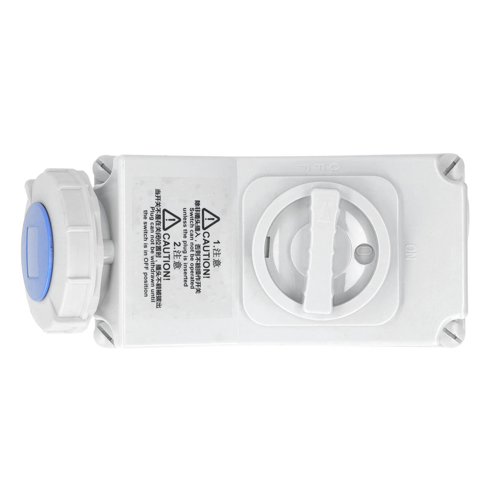 AMONIDA Interruptor de Enclavamiento Industrial de 3 Pines, Enchufe Impermeable IP67, 32A, para Fuente de Alimentación Exterior con Carcasa Resistente