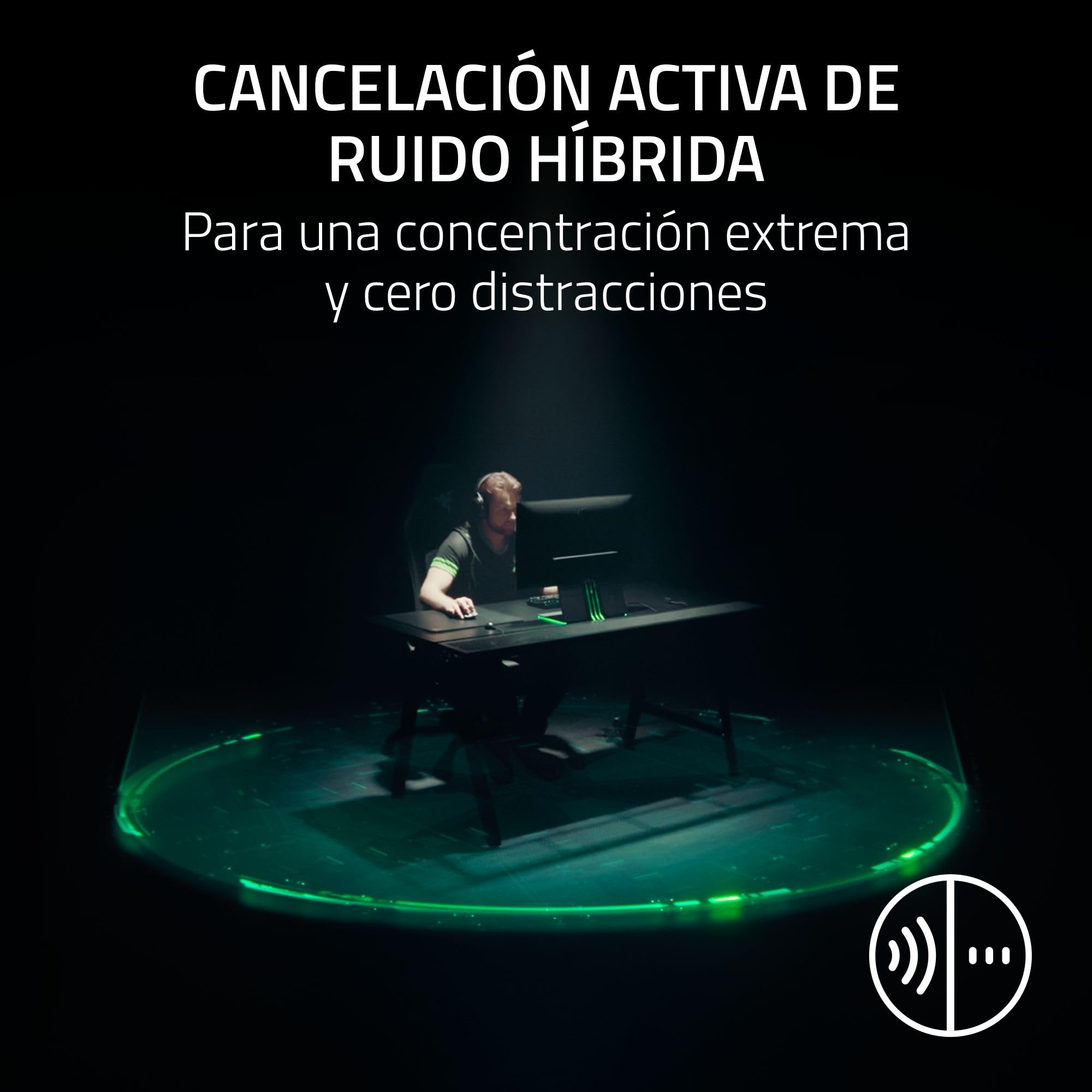 Razer BlackShark V3 Pro - Auriculares inalámbricos para Esports con cancelación Activa de Ruido (ANC) - Diafragmas 50mm - Micrófono extraíble - Wireless 2,4GHz & Bluetooth - FPS - PC/Mac | Negro
