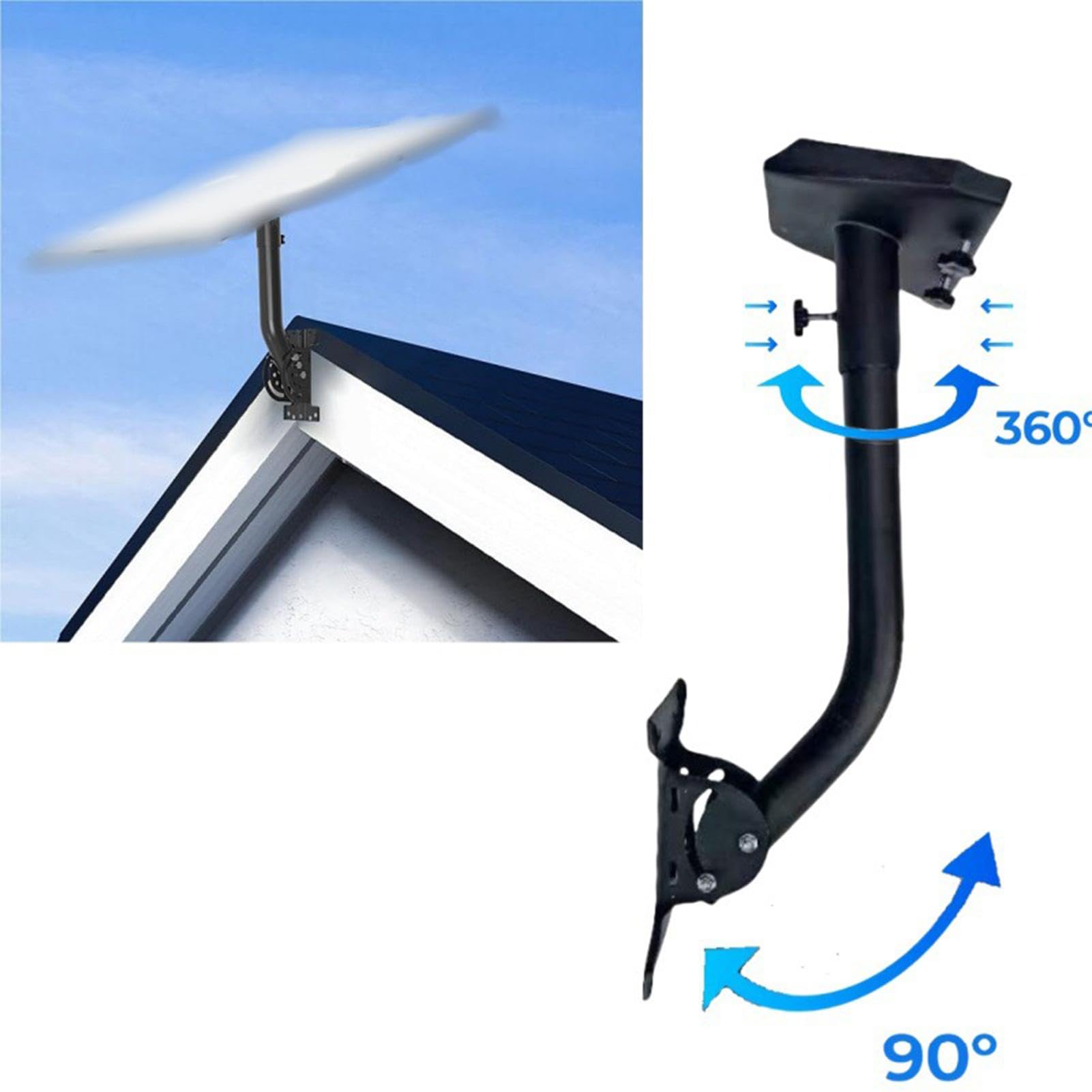 Poste Montaje Para Antena Exterior Material Hierro Gran Capacidad Carga | Exterior Soporte De Fijación Reforzado Antióxido Antiintemperie Universal Robusto Para Tejado Del Hogar