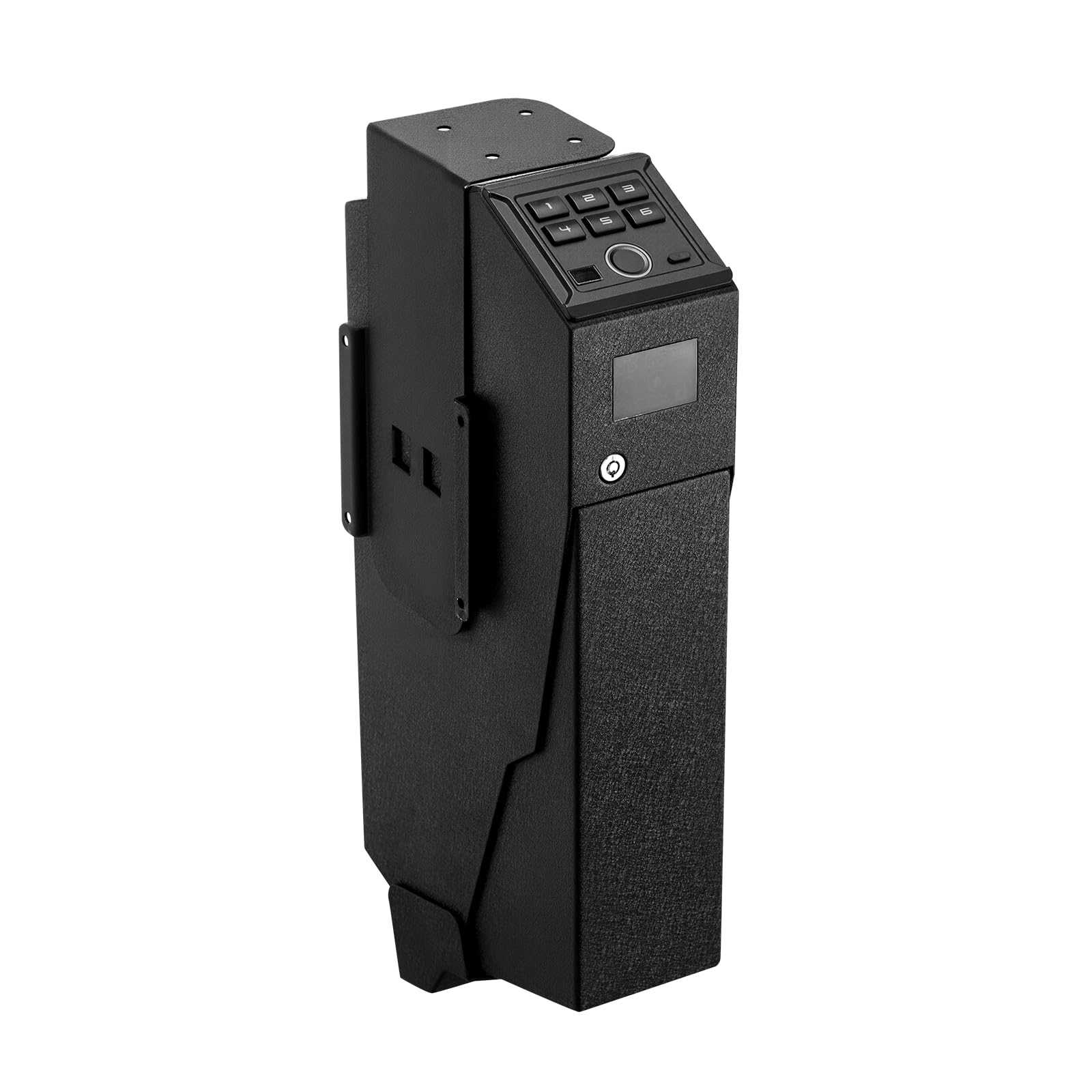 VEVOR Caja Fuerte para Pistolas de Acero, Acceso por Huella Dactilar, Contraseña y Llave, 1 Pistola y 1 Cargador, Negro