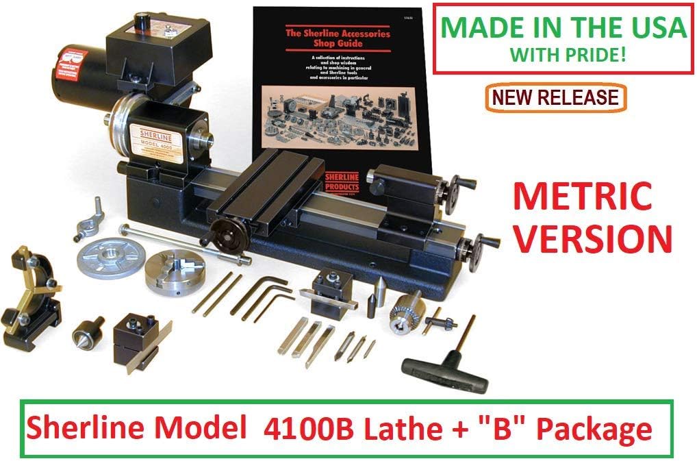 Sherline 4100B Metric Version 8" Lathe + The B Package. (CNC Upgrade not Included but can be Purchase Separately.)