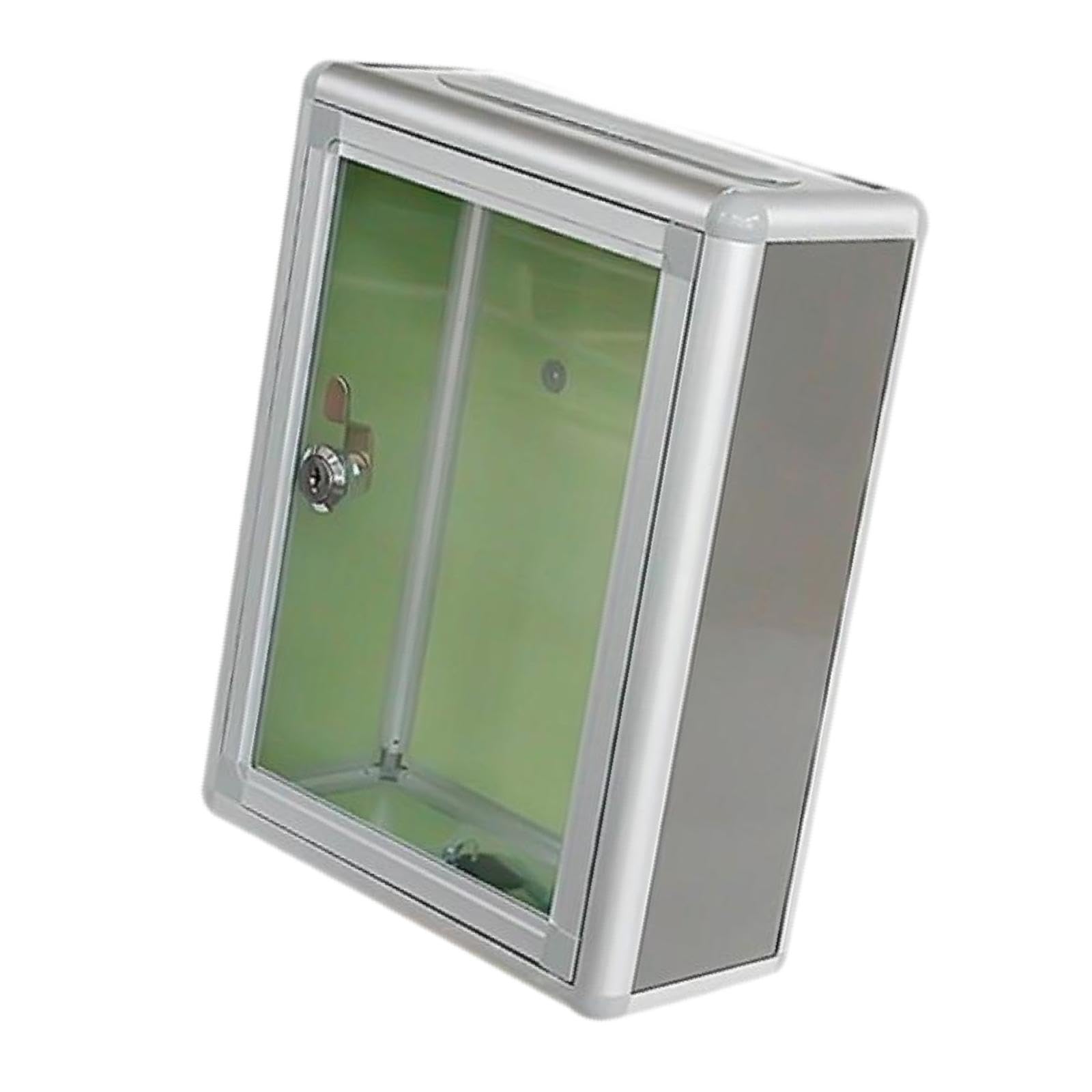 Zambuph Mailbox Is Made Of Sturdy Aluminum Alloy Wall Mounted Metal Lockable Mailbox Donation Box Securely Store Envelopes And Newspapers Suggestion Box With, top port, 21.5x10.5x28.5cm