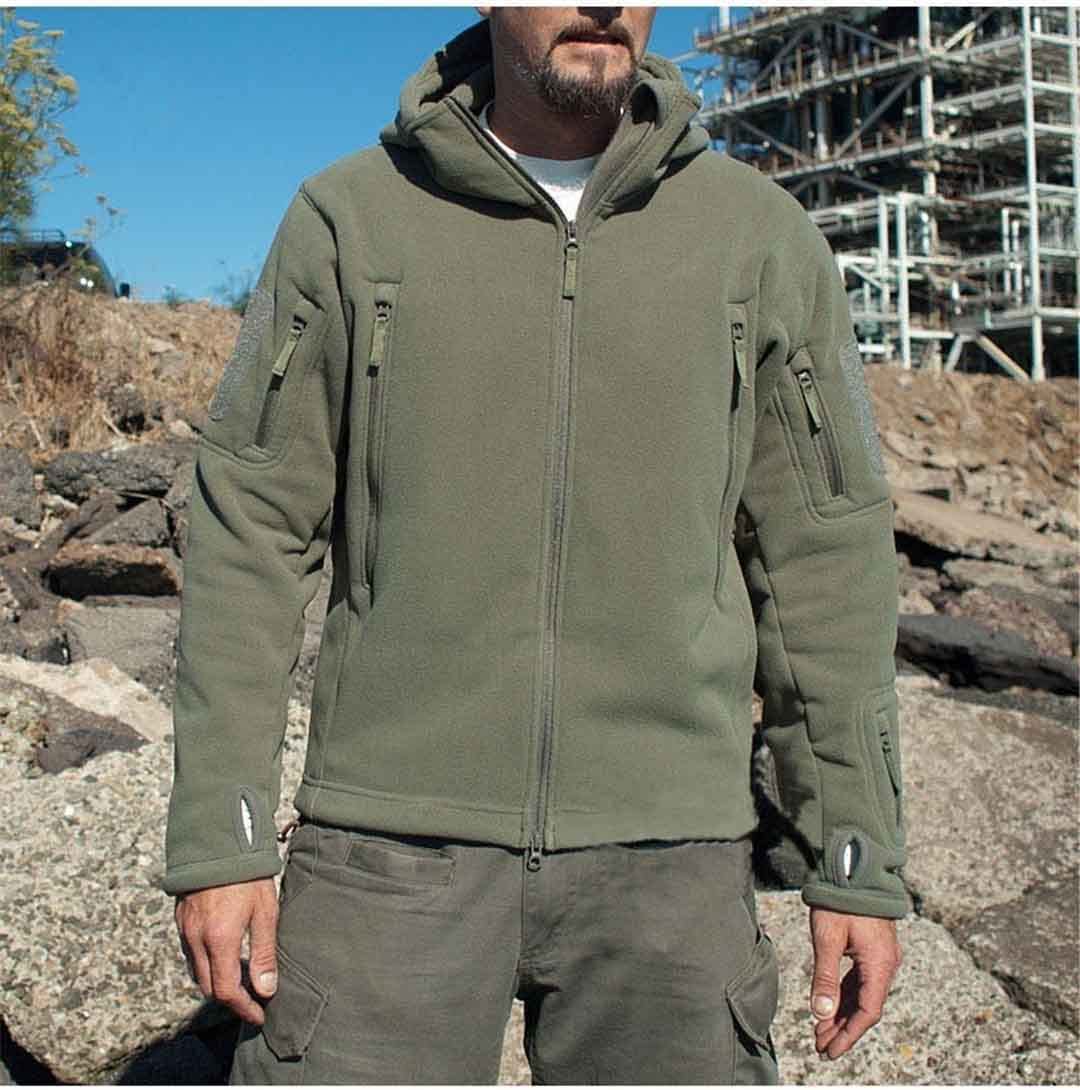Chaqueta táctica de forro polar térmico para hombre, para deportes al aire libre, senderismo, caza, camping, abrigo suave
