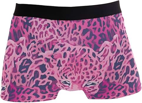 UMIRIKO Pink Leopard Print Pattern Men's Boxer Briefs S