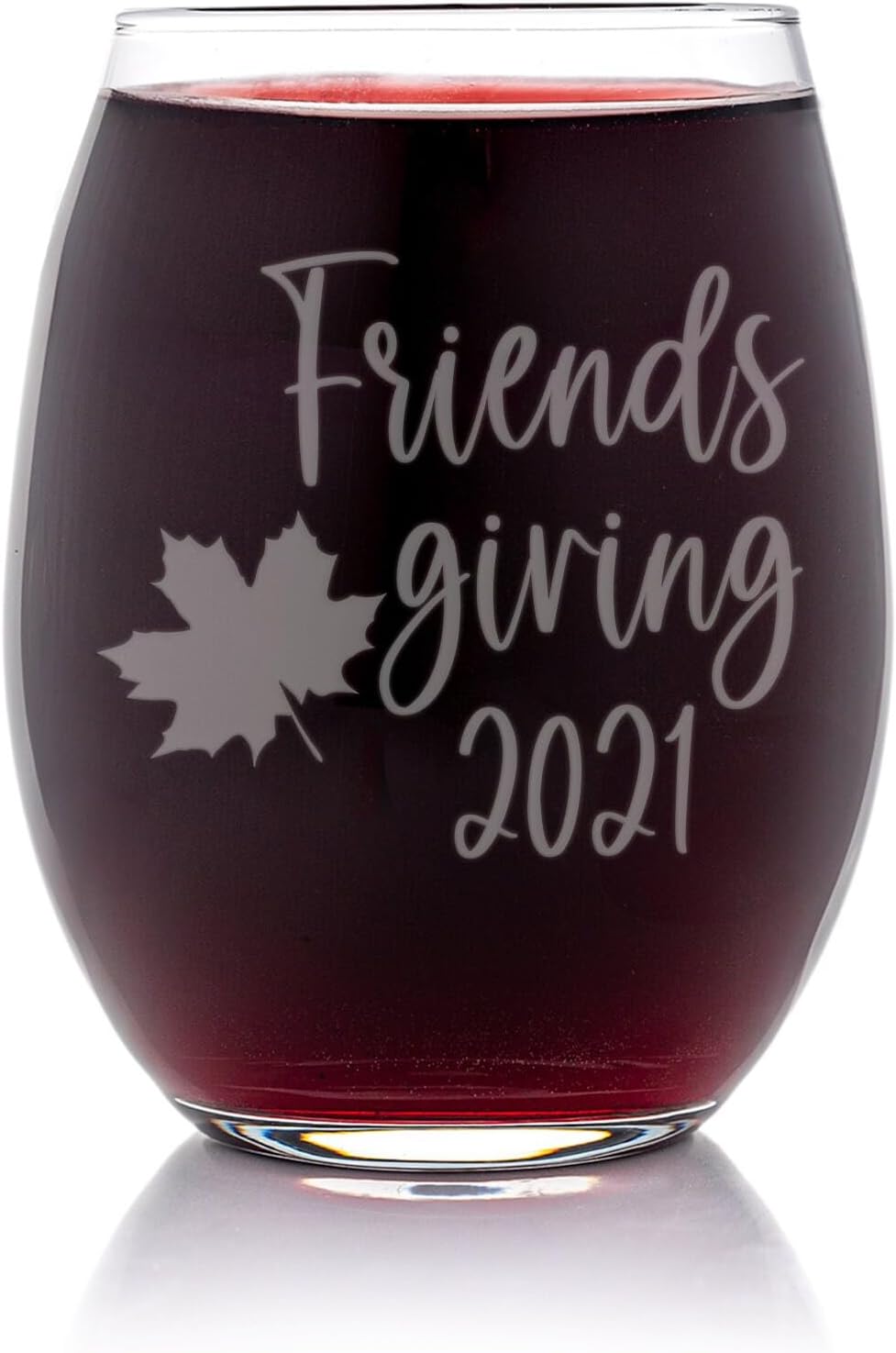 Friendsgiving Thanksgiving Stemless Wine Glass - Fall Gift - 2 Glasses
