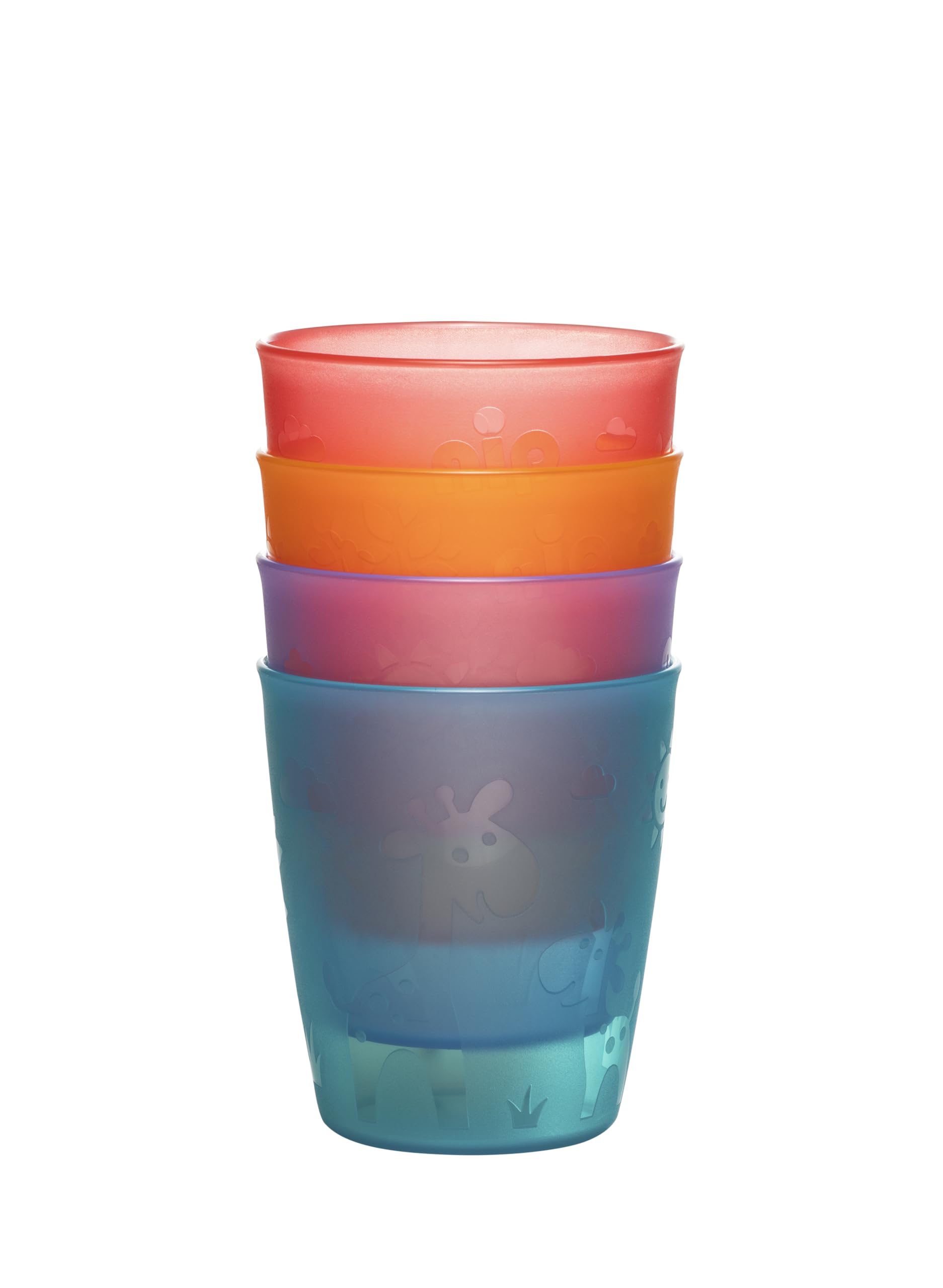 Nip BPA-Free Easyflow Toddler Drink Cup Set |250ml Portable & Easy-to-Hold Sippy Cups 4pc -Dishwasher & Freezer Safe,Ideal for Milk & Baby Food |Microwave Safe Baby Utensils for 12M+, Made in Germany