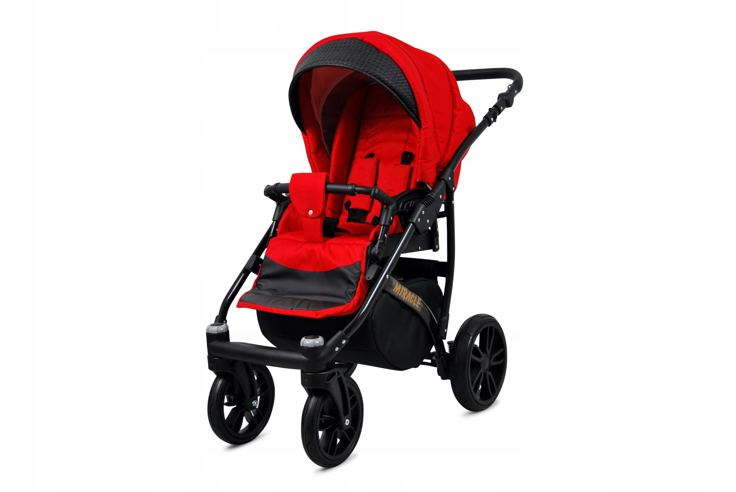 BabyLux® Zestaw wózków dziecięcych 3 w 1 – Miracle – w zestawie wanienka dla niemowląt, fotelik sportowy, fotelik samochodowy – zestaw wózków dziecięcych z torbą do przewijania, osłoną