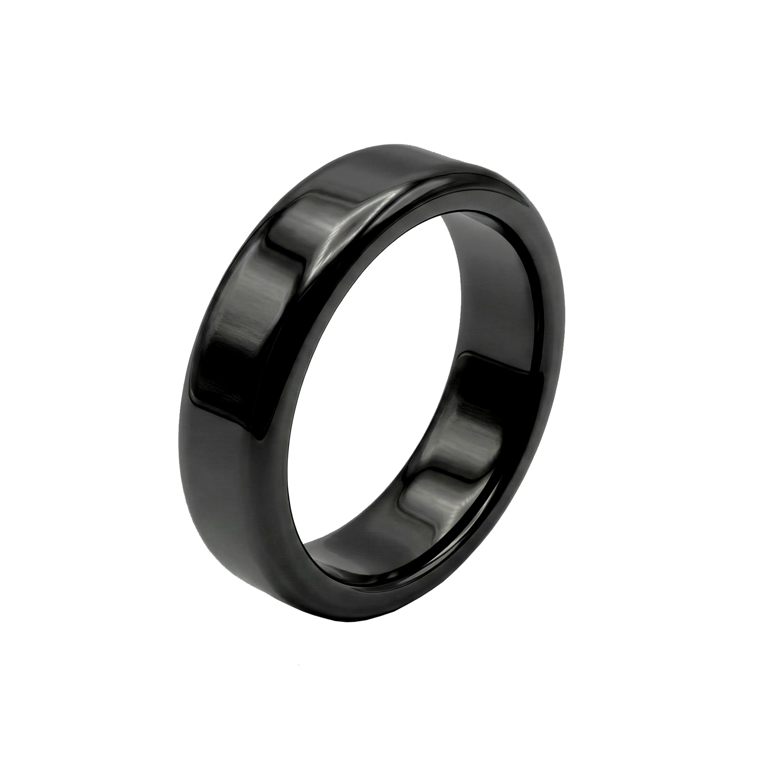cp crystal & pearls CP Crystals and Pearls Black Band Ring for Boys & Men, Western Accessories, Anniversary & Birthday Gift Ceramic Rings for Boyfriend, Husband-picture-56