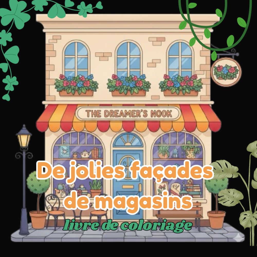 De jolies façades de magasins livre de coloriage: Façades charmantes et scènes urbaines à colorier pour détente et créativité