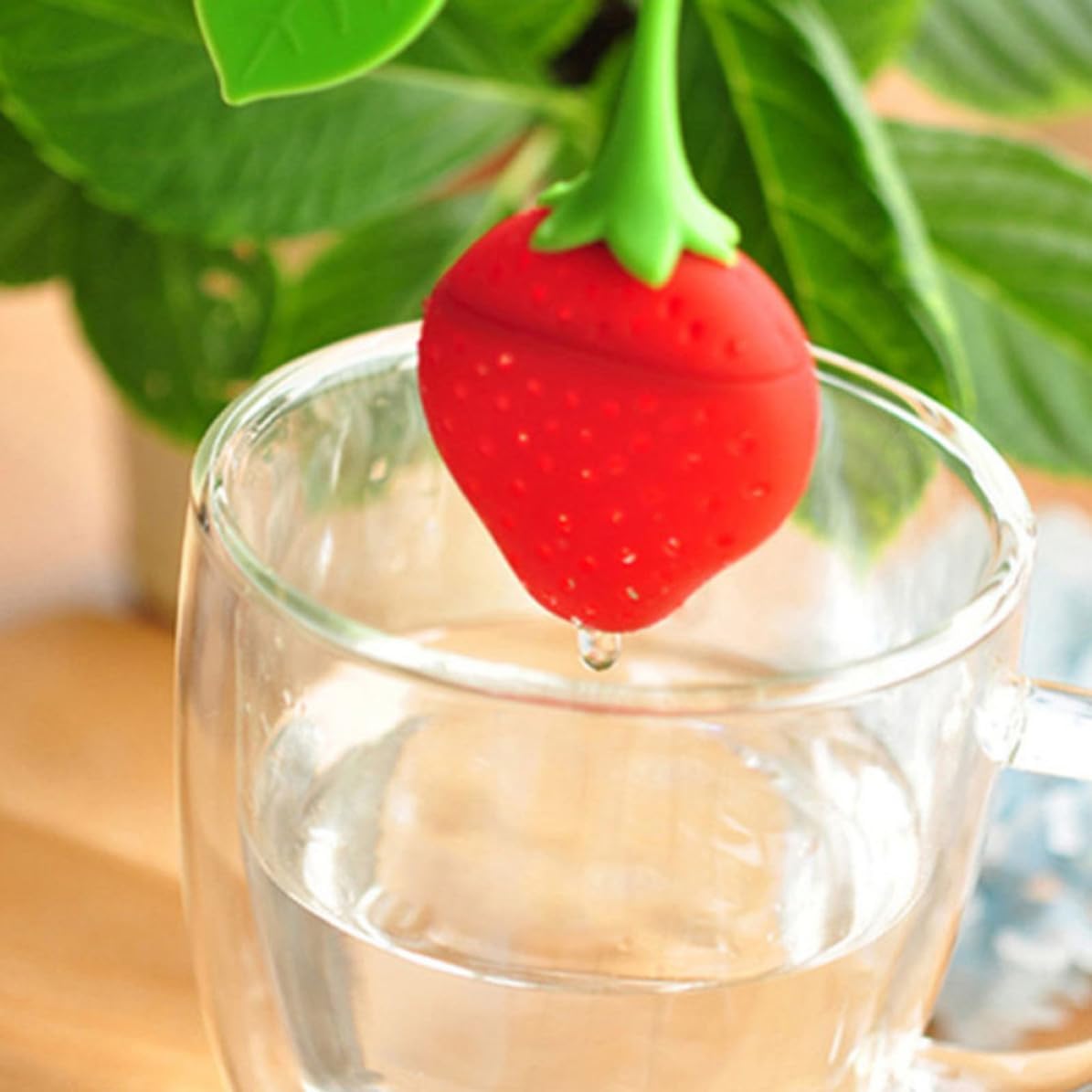 5pcs Strawberry Silicone Tea Filter Infuser for Teapot and Tea Cup image 2
