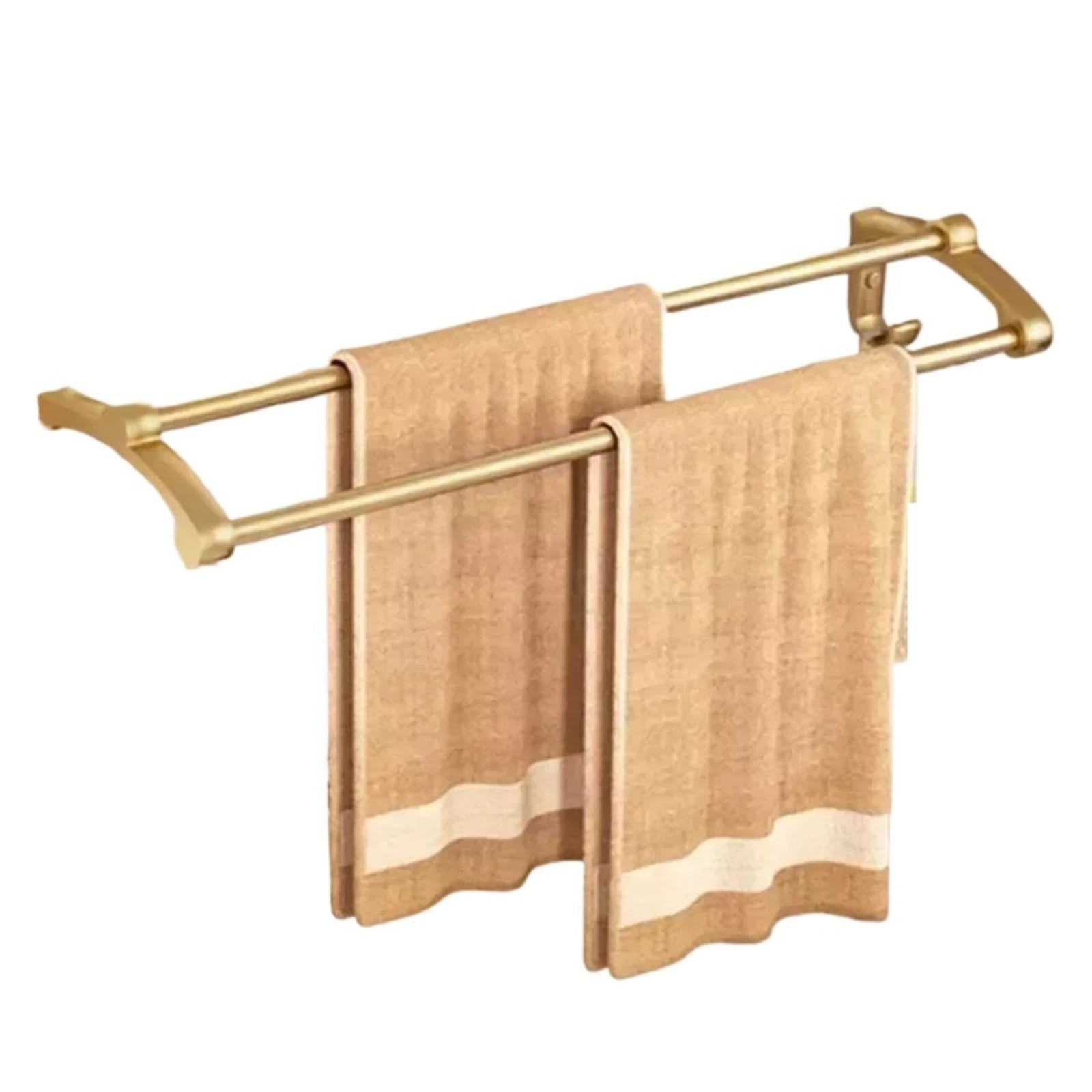 Gold Aluminum Towel Rack Bar Rail Paper Holder Robe Hook Bath Hanger Shelf Easy Maintenance(Towel Bar 60cm)