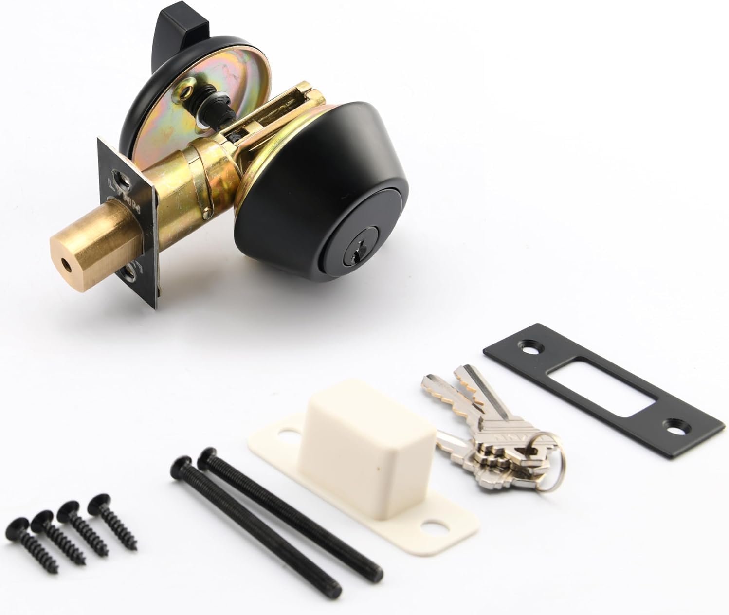 Boomerang Heavy Duty Designer Commercial Deadbolt (5 PIN - Single Cylinder Lock, Non-Handed, Grade 2 Industrial - UL 3 Hour Fire Rated & ADA Compliant | Wood or Metal Doors, Matte Black (US19)