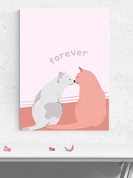 Postermanya Forever Cats, Sonsuz Kediler A k Minimal Sanat Poster - Afi  - Dekoratif Duvar Poster