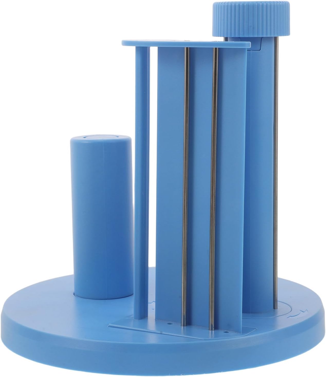 Blue Plastic Label Peeler for Sticker Rolls, Stable Desktop Holder
