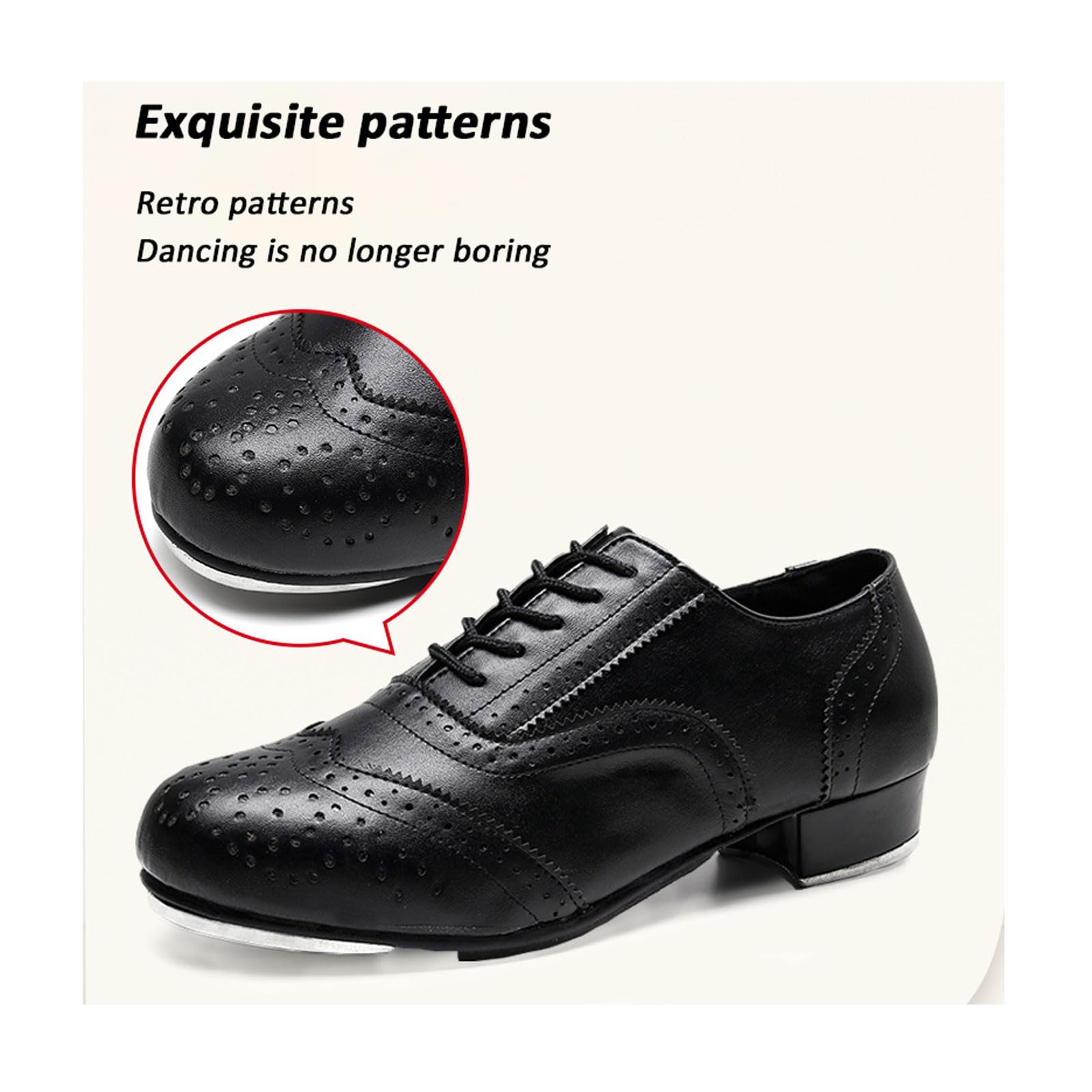 Zapatos de Entrenamiento de Claque,Zapatos de claqué de Cuero Transpirable,Las Correas Son fáciles de Poner y Quitar,Adecuado para la formación de Rendimiento para Profesores y Estudiantes