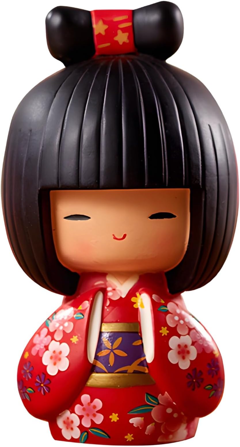 Authentic Kimmidoll Kokeshi Doll - Traditional Japanese Geisha, Detailed Resin Craft, Perfect Cultural Decor, 4.3 X 2.8 X 12.2 in
