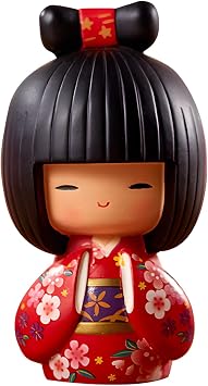 Kimmidoll Kokeshi - Authentic Japanese Geisha Doll, Resin Craft, Cultural Collectible, 4.3 X 2.8 X 12.2 Inches