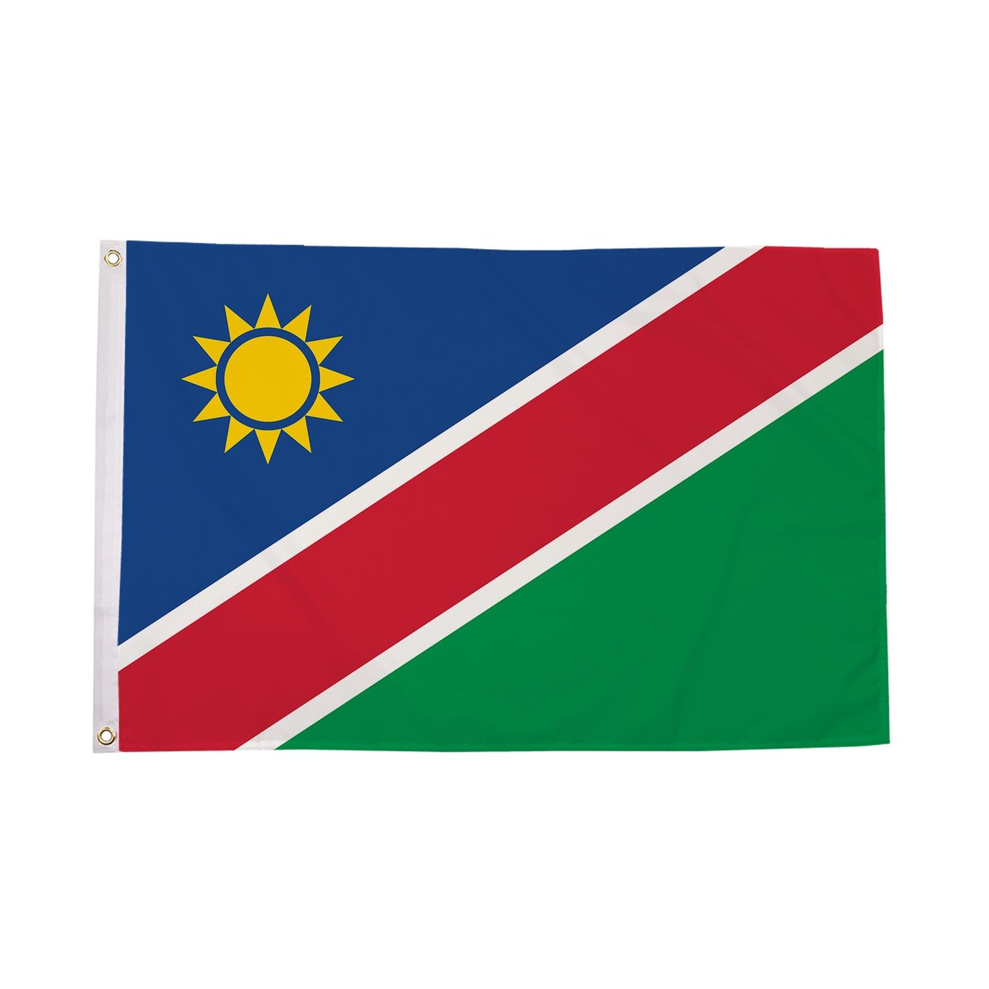 Flagtex Namibia Flag 5ft x 3ft National Flag Blue Red Green White Diagonal Stripes with Yellow Sun Premium Quality Polyester Double Stitched Brass Grommets 150cm x 90cm Indoor Outdoor Banner โ image 1