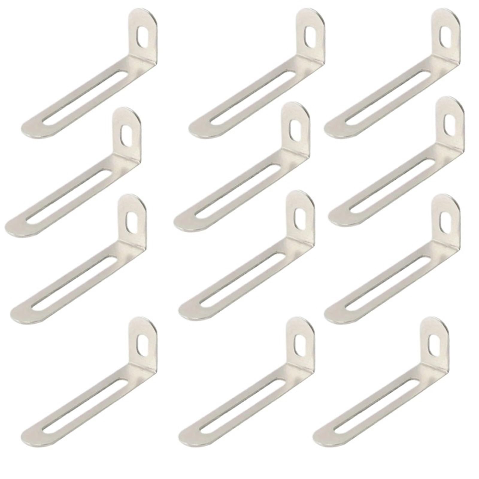 Rgoemhj Silver-12Pcs 6/12Pcs With Long Hole Corner Codes, Adjustable Angles, Suitable For Fixing Furniture, Tables, Chairs, Etc Suitable For Shelves And Tables(Silver-12Pcs)