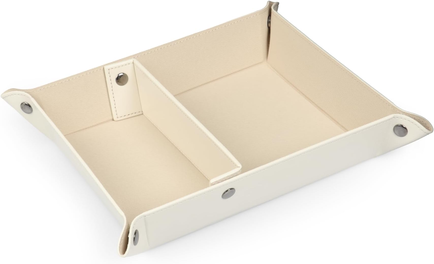 Londo - Leather Tray Organizer - Practical Storage Box For Wallets, Watches, Keys, Coins, Cell Phones And Office Equipment (White) (Otto312), one size