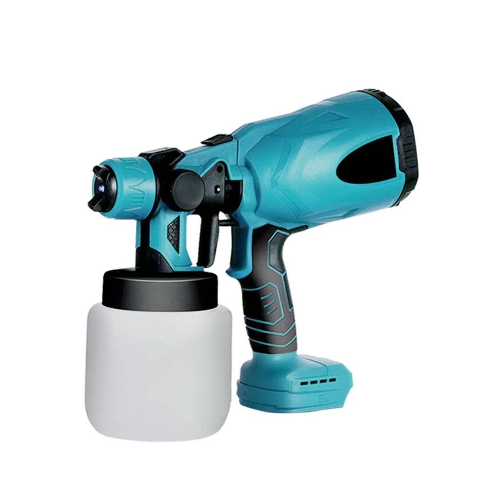 Spray Paint Gun, 800ml Cordless Electric Paint Spray Gun Household Disinfection Sterilization Portable Sprayer for 18V Battery(Blue No Battery)