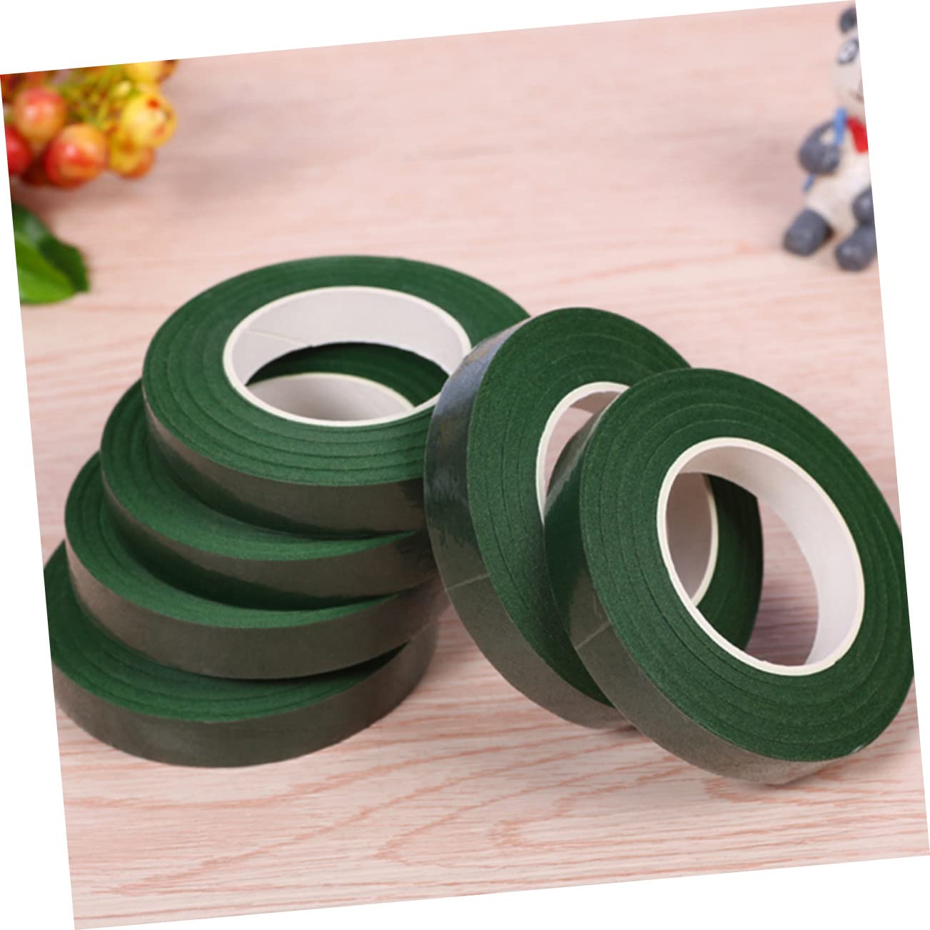 5 Rolls Green Floral Tape Stem Wrap Strong Adhesive for Bouquet Wrapping and DIY Floral Arrangements Multi Use Garden Craft Tape for Stable Flower Holding and Creative Projects