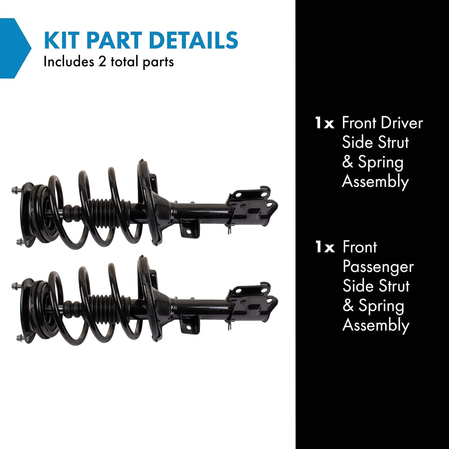 TRQ Front Strut & Coil Spring Assembly Set Driver & Passenger Sides Compatible with 07-12 Hyundai Veracruz