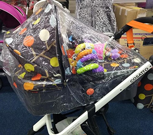 Baby Rex Stroller Rain Cover - Clear, Water Resistant - Fits Cosatto Giggle Carrycot