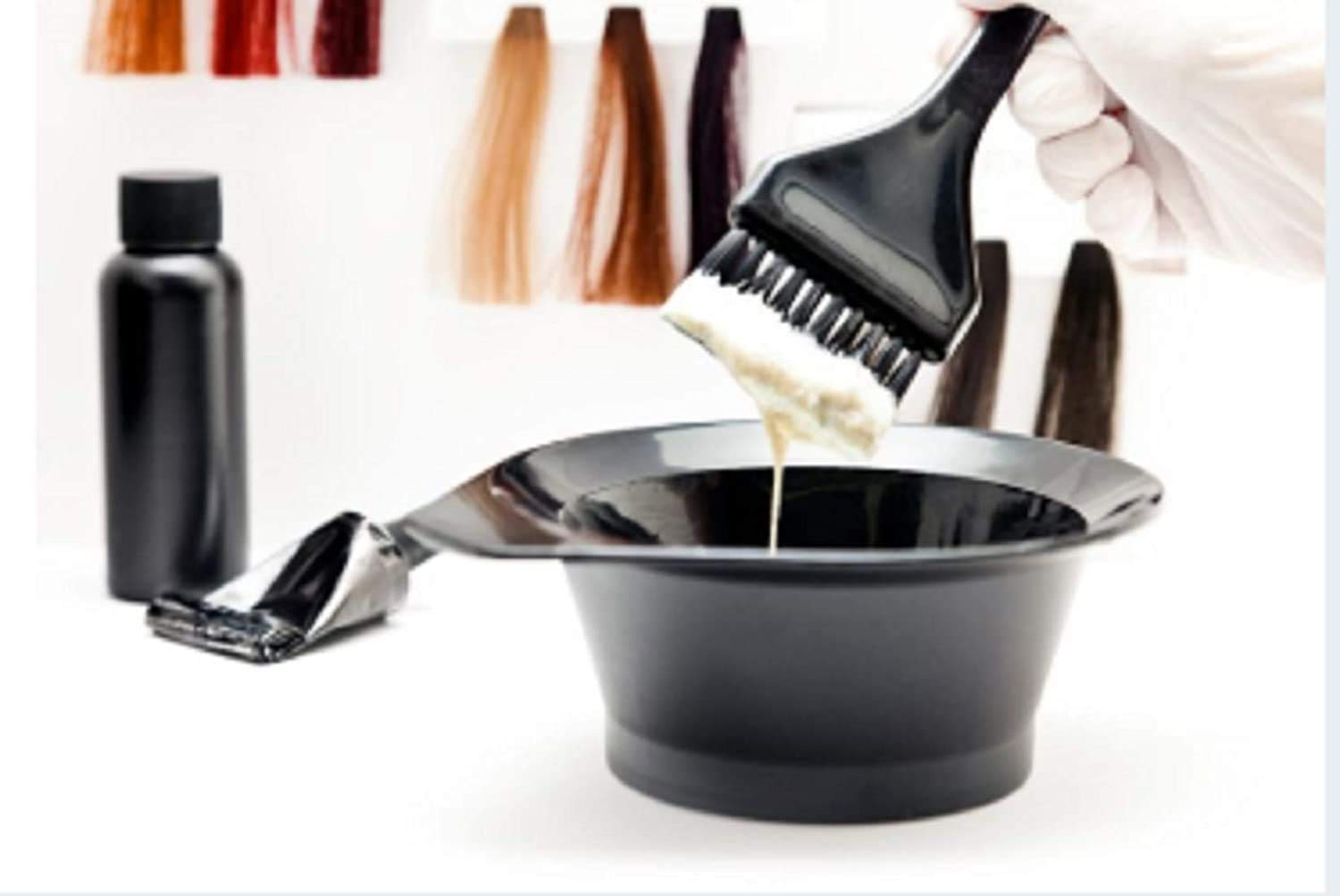 AVNISH Dye Color Mixing Bowl with Handle, Hair Colouring Kit for Salon and Home Use for Men and Women (Pack of 1) Black 2