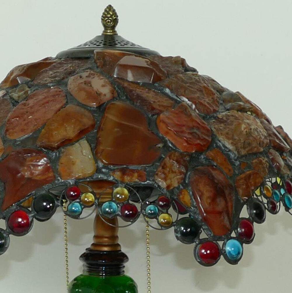 Tiffany-Stil Nachttischlampe Vintage Schlafzimmer Tischlampe Mit Schalter Ø30CM Stein Handgemacht Art Dekorative Retro Büro Studie Schreibtischlampe Glasmalerei Design E27 Bar Cafe Nachtlicht (B,40CM)
