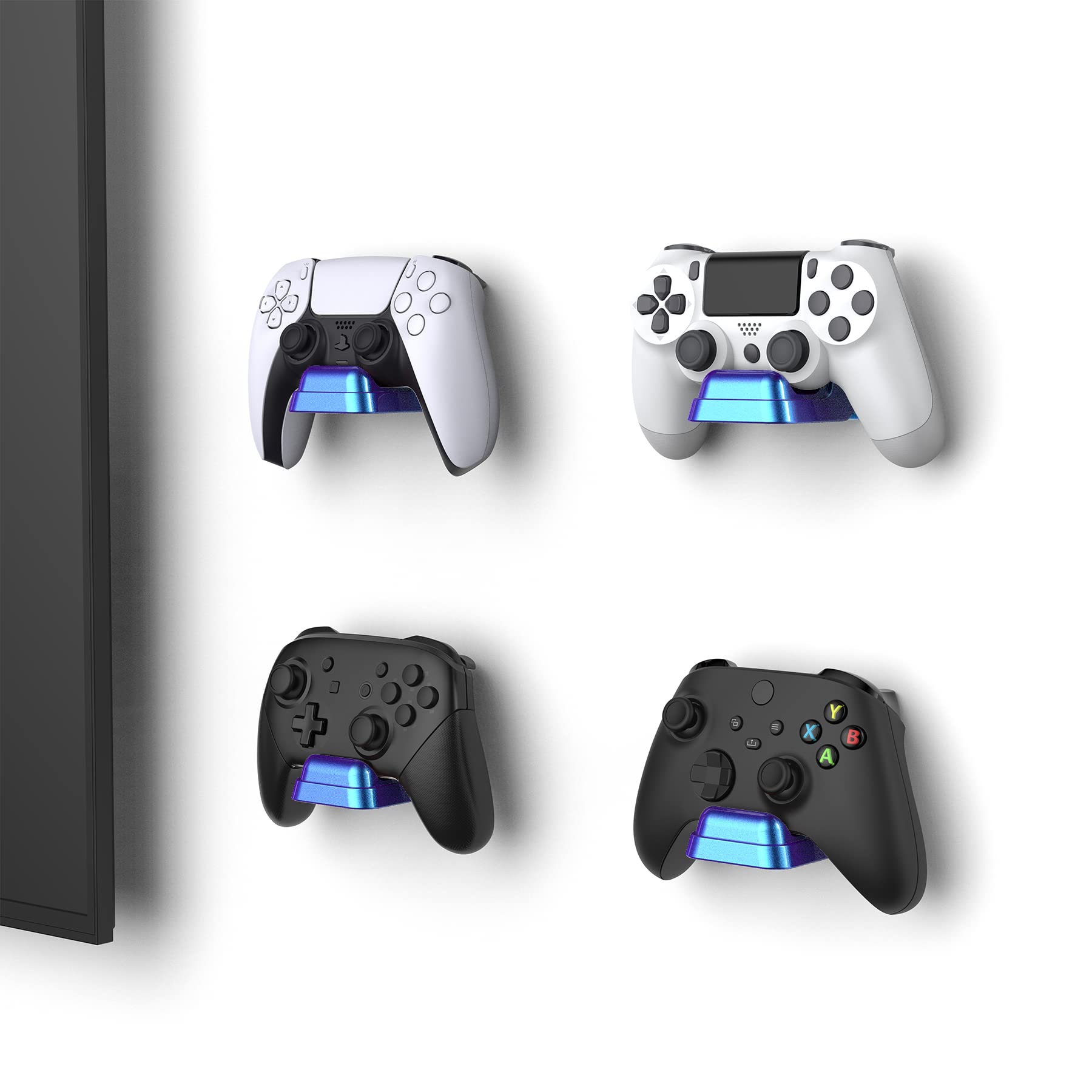 playvital Supporto Controller da Parete per PS5, Xbox Series S X, Nintendo Switch - Leggero, Ventosa, Scrivania - Viola
