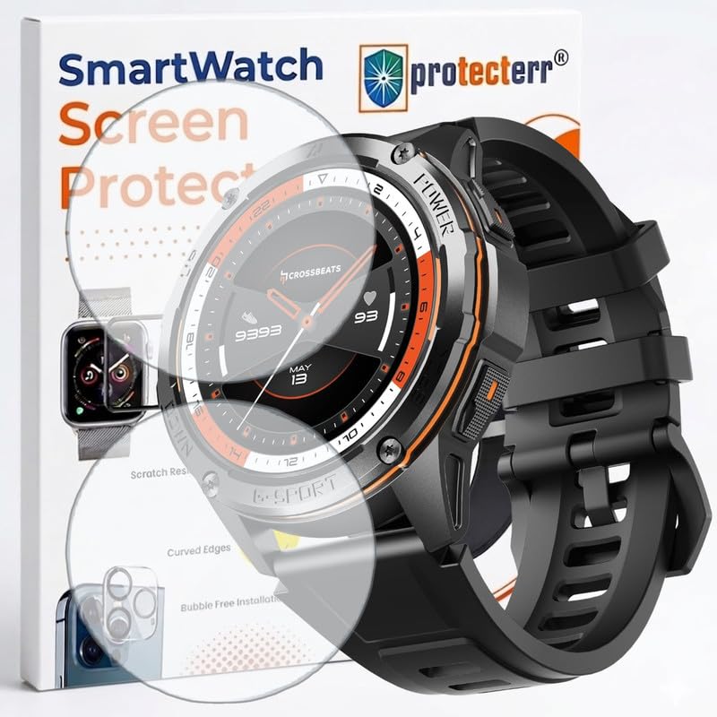 Image of 2-Pack Screen Protector for Cross Beats Armour Pro 1.43 inch Smartwatch - Flexible TPU Screen Guard, HD Clear, Anti Scratch, Bubble Free, Full Coverage Film - Not Tempered Glass