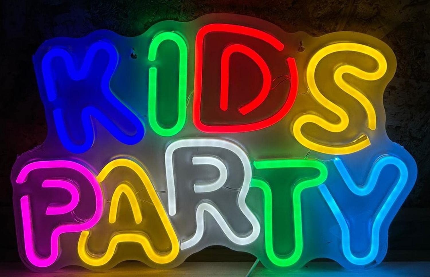 Cartel led decoración Kids Party 42 x 28 cm