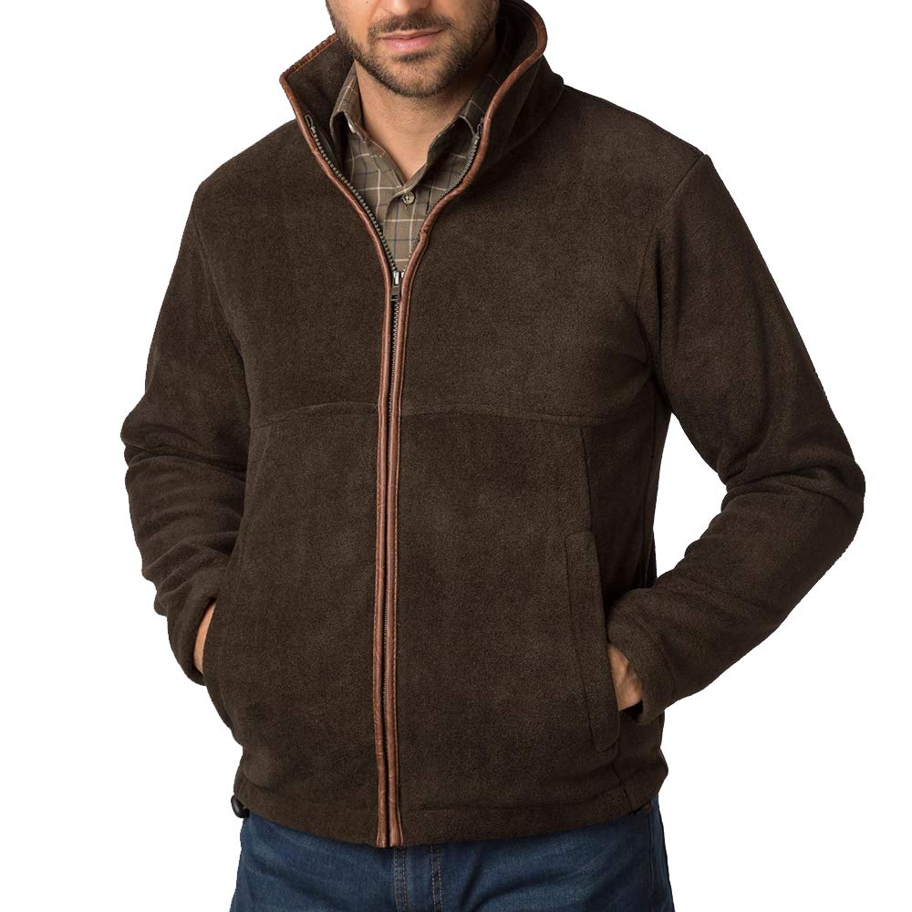 Rydale Men's Olive Harpham Autumn Winter Mid Layer Warm Full Zip Fleece Jacket Coat