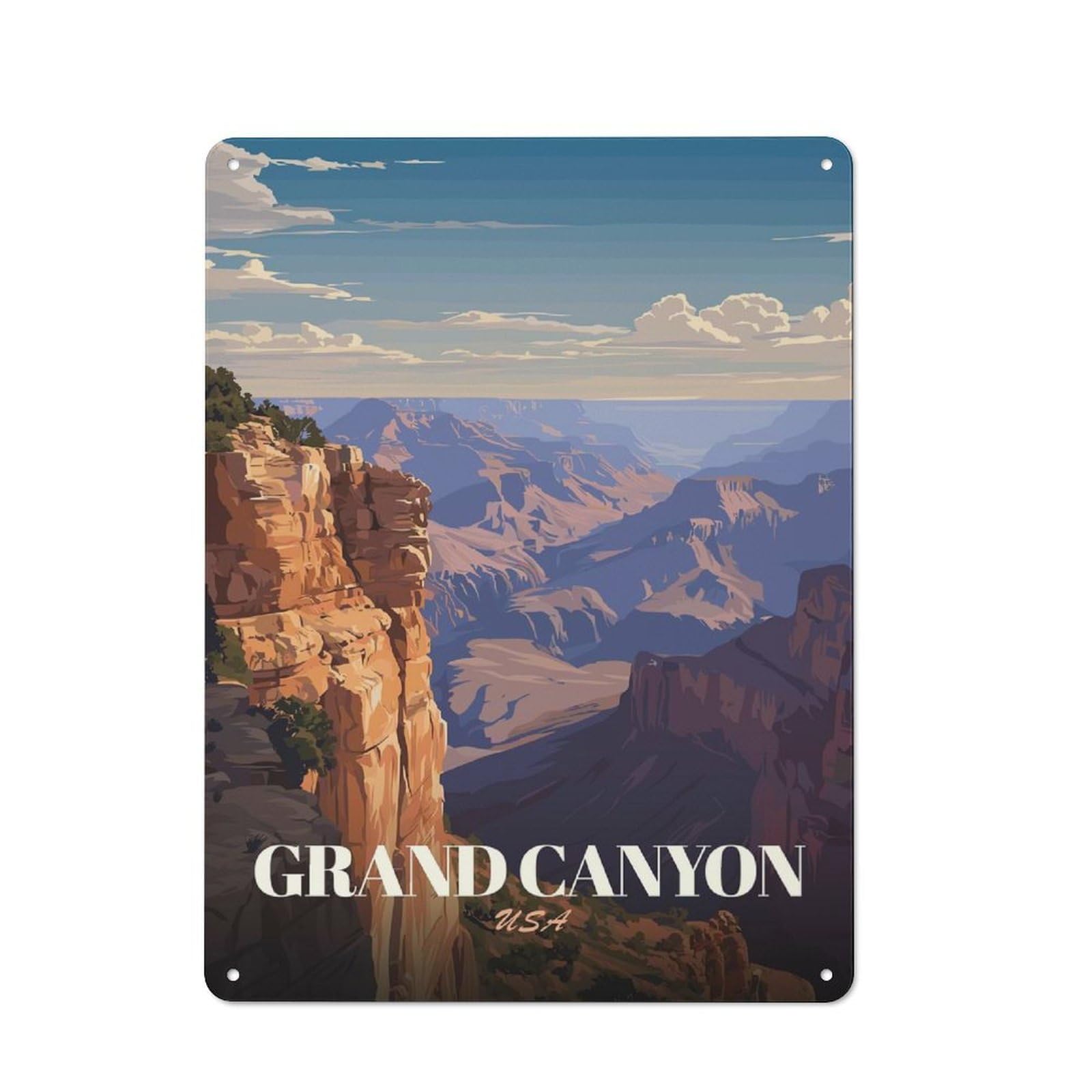 Junmoney Style-9 Metal Wall Sign 40X30cm Featuring Grand Canyon Usa Travel (3) For Hallway Wall, For Vintage Wall Decor Fans, For Cafés, Pubs And Restaurants