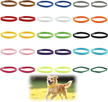 30 Pcs Whelping Collars, Newborn Puppy ID Bands for Litter