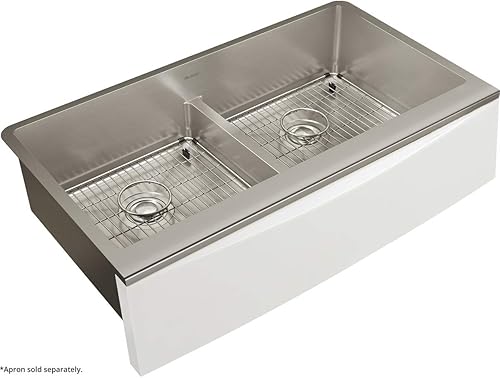 Miniatura 3 de Elkay CTXF234179 Crosstown - Fregadero de acero inoxidable para delantal intercambiable, 6040